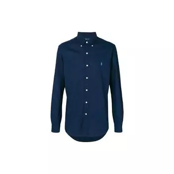 Polo Ralph Lauren Хлопковая рубашка с длинным рукавом Мужские рубашки Темно-синие 710705269-006 XS