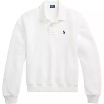 Поло Ralph Lauren Iconic Pony с вышивкой, свободного кроя, с длинным рукавом, женский топ, белый WMPOKNINFB20811-100 XS
