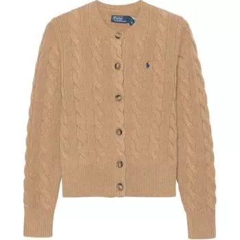 Polo Ralph Lauren Кардиган из шерсти и кашемира с косами, однотонный, с круглым вырезом, однобортный, с длинными рукавами WMPOSWENDW20161 XS