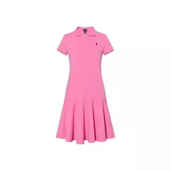 Polo Ralph Lauren Kids однотонное платье-поло детские платья розового цвета 311624740004 L