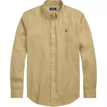 Polo Ralph Lauren Классический крой Льняная хлопковая рубашка Мужские рубашки Бежевый 710967608-005 L