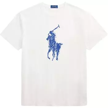 Polo Ralph Lauren Классический крой Логотип Эффект брызг краски Принт Вязаная футболка с коротким рукавом Мужские топы 710964482-004 L