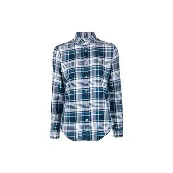 Polo Ralph Lauren клетчатая повседневная рубашка с длинным рукавом женские рубашки синего цвета 211870710-001 XXS