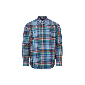 Polo Ralph Lauren клетчатая рубашка на пуговицах с длинным рукавом свободная мужская рубашка многоцветная 710938001-001 M