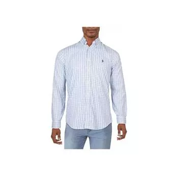 Polo Ralph Lauren клетчатый принт рубашка на пуговицах с длинным рукавом мужские рубашки светло-голубой 710900549-001 XS