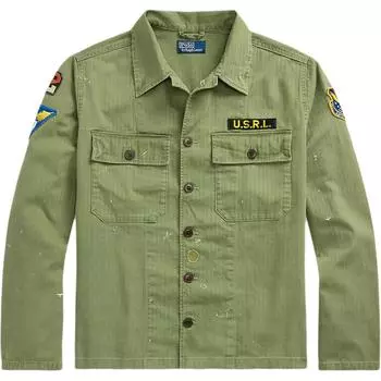 Polo Ralph Lauren Куртка-рубашка из твила «елочка» Мужская Куртки Зеленый 710965071-001 M