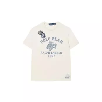 Polo Ralph Lauren Letter And Number Print Crew Neck Short Sleeve T Shirt Men Tops Washed-White MNPOTSH1N822063-100 XL