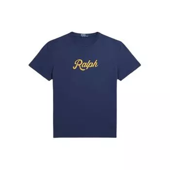 Polo Ralph Lauren Letter Logo футболка с круглым вырезом и коротким рукавом мужские топы темно-синие MNPOTSH1N822-062 L