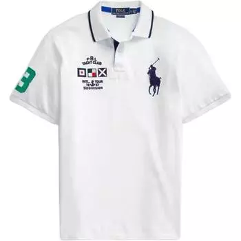 Polo Ralph Lauren Letter Logo свитер с коротким рукавом рубашка поло мужские топы белый 710790748-001 XL