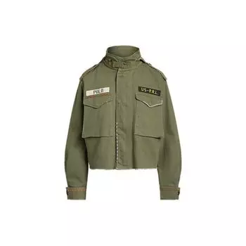 Polo Ralph Lauren Letter Patch Zip Long Sleeve Short Jacket Women Jackets Green WMPOOTWN6020167-300 L