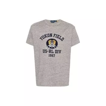 Polo Ralph Lauren Logo Letter Print Crew Neck Casual Short Sleeve T Shirt Men Tops Heather-Gray 710936348-001 XL