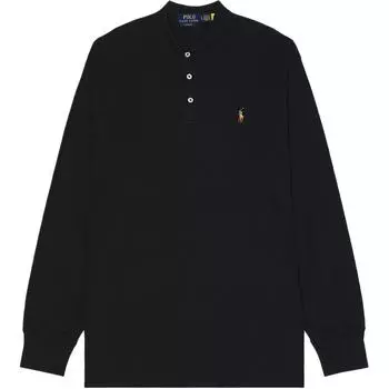 Polo Ralph Lauren Logo Polo Neck с длинным рукавом, мужская рубашка поло, черный цвет 710761017-001 M