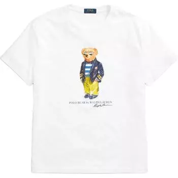 Polo Ralph Lauren Logo Print Slim Fit Crew Neck Short Sleeve T Shirt Men Tops White MNPOTSH1N820785-100 XS