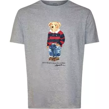 Polo Ralph Lauren Logo Print Slim Fit Crew Neck Short Sleeve T Shirt Men Tops Gray 710791094-002 XS