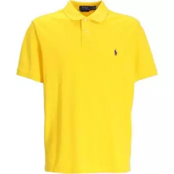 Polo Ralph Lauren Logo Print Straight Fit Short Sleeve Polo Shirt Men tops Yellow 710680784-395 M