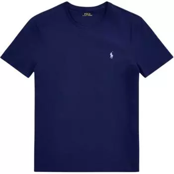 Polo Ralph Lauren Logo Slim Fit Crew Neck Short Sleeve T Shirt Men Tops Navy-Blue 710671438-404 S