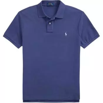 Polo Ralph Lauren Logo Slim Fit Рубашка поло с коротким рукавом Мужская верхняя часть Синяя 710680784-410 XL