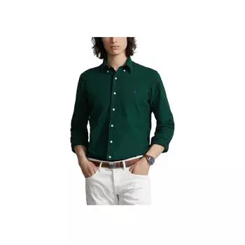 Polo Ralph Lauren Logo Вышитая рубашка поло Мужские рубашки Зеленые 710805564-047 S