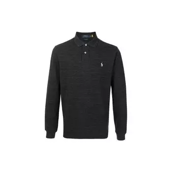 Polo Ralph Lauren Logo Вышитый длинный рукав рубашки поло мужские топы темно-серый 710680790-051 L