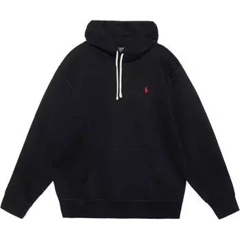 Polo Ralph Lauren Logo Вышитый однотонный пуловер с капюшоном Мужские толстовки с капюшоном Черный 710766778-008 M