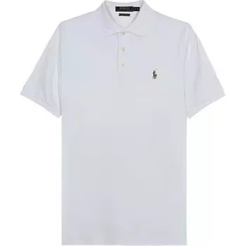 Polo Ralph Lauren Logo Вышитый Прямой Покрой Рубашка Поло С Коротким Рукавом Мужские Топы Белый 710666999-001 L
