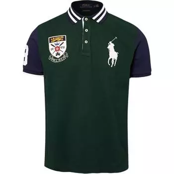 Polo Ralph Lauren Logo Вышитый Прямой Покрой Рубашка Поло С Коротким Рукавом Мужские Топы Зеленый 710784715-001 XS