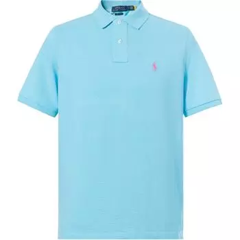 Polo Ralph Lauren Логотип Вышитый Узор Пуловер Прямого Покроя Короткий Рукав Поло Рубашки Мужские Поло Синий 710795080-024 S