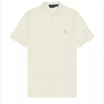 Polo Ralph Lauren Логотип Вышивка Вертикальная Застежка Короткий Рукав Рубашка Поло Мужские топы Бежевый 710534735-420 XL