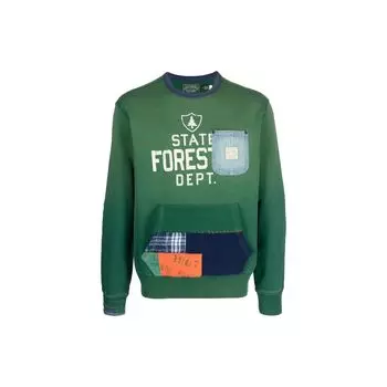 Polo Ralph Lauren Лоскутная толстовка с круглым вырезом Мужские толстовки Зеленый 710920303-001 M