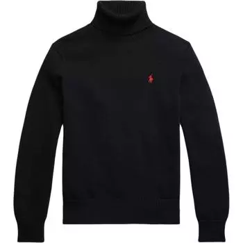 Polo Ralph Lauren Маленький логотип Pony вышитый высокий воротник вязаный шерстяной свитер мужской свитер черный 710777848-001 S