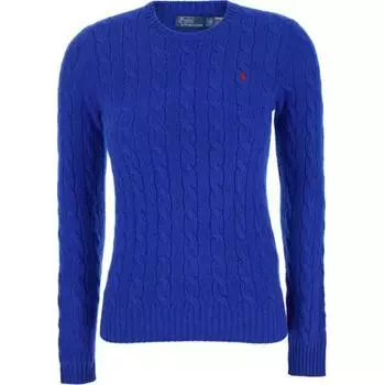 Polo Ralph Lauren Мини-свитшот с вышитым логотипом и круглым вырезом, женский свитер, синий 211910421-021 L