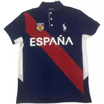 Polo Ralph Lauren Мужская рубашка-поло с вышитым испанским логотипом Поло Синий 710700483-001 L