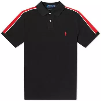 Polo Ralph Lauren Мужская рубашка-поло с коротким рукавом и вышивкой логотипа маленькой пони Черный 710787745-001 S