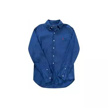 Polo Ralph Lauren однобортная повседневная рубашка с длинным рукавом и вышивкой Pony, мужские рубашки темно-синего цвета 710634467-007 M