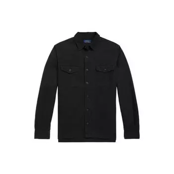Polo Ralph Lauren однобортная рубашка поло с длинным рукавом, цвет черный MNPOWOV16822493-001 S