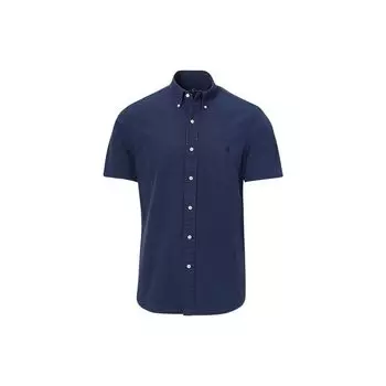 Polo Ralph Lauren однобортная рубашка с коротким рукавом, мужские рубашки, темно-синие, MNPOWOV1N810174-B82 S