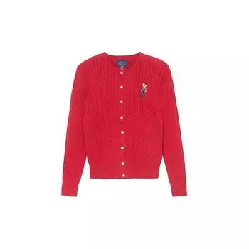 Polo Ralph Lauren однобортный кардиган с круглым вырезом, длинный рукав, детские свитера, красный 313919829-003 M