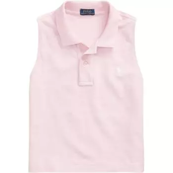 Polo Ralph Lauren однотонная хлопковая рубашка поло без рукавов женские топы розового цвета WMPOKNINB920019-650 L