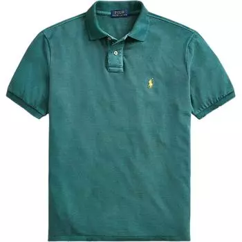 Polo Ralph Lauren однотонная повседневная рубашка поло с коротким рукавом с вышивкой Pony, мужская зеленая 710670136-045 S