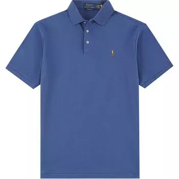 Polo Ralph Lauren однотонная повседневная рубашка поло с коротким рукавом с вышивкой Pony, мужские топы, темно-синего цвета 710870645-034 XXL