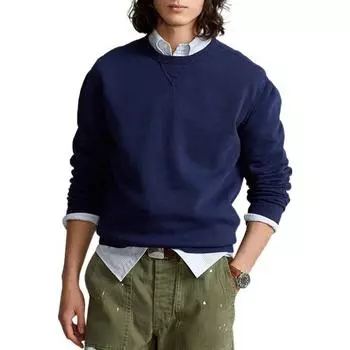 Polo Ralph Lauren однотонная рубашка поло с длинным рукавом мужская, темно-синяя MNPOKNI16821622-410 XS