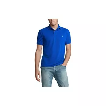 Polo Ralph Lauren однотонная рубашка поло с коротким рукавом с вышивкой Pony для мужчин, синяя 710751221-007 XXL