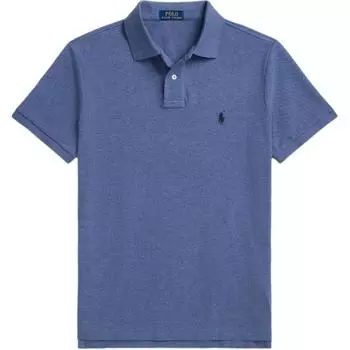 Polo Ralph Lauren однотонная рубашка поло с вышитым маленьким пони, облегающая, с коротким рукавом, мужские топы, винтажные, темно-синие MNPOKNI1N823159-400 M