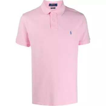 Polo Ralph Lauren однотонная рубашка поло с вышитым пони, облегающая, с коротким рукавом, мужская, розовая 710835855-004 S
