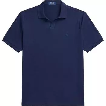 Polo Ralph Lauren Однотонная рубашка поло с коротким рукавом и воротником поло Мужские топы Синий 710941449-001 L
