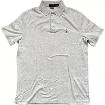 Polo Ralph Lauren однотонная рубашка поло с вышитым логотипом с коротким рукавом, мужская рубашка серого цвета 710666999-007 XL