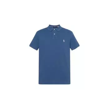 Polo Ralph Lauren однотонная рубашка поло с вышитым логотипом с коротким рукавом, мужские топы королевского синего цвета 710680784-322 L