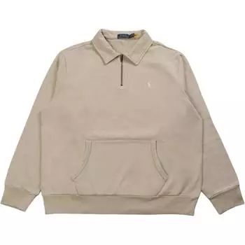 Polo Ralph Lauren Однотонная рубашка поло с длинным рукавом на молнии до половины Мужские топы Верблюжий 710934601-015 S