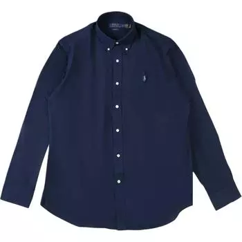 Polo Ralph Lauren Однотонная рубашка с длинным рукавом и логотипом Мужские рубашки Синий 710928252-007 XXL