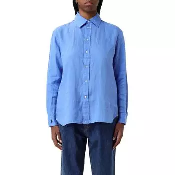 Polo Ralph Lauren Однотонная рубашка свободного кроя с длинным рукавом Женские рубашки Синий 211968221-004 M